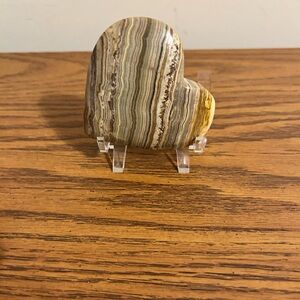 Beautiful 9.7 Oz Ocean Jasper Heart-Shaped Stone With Stand